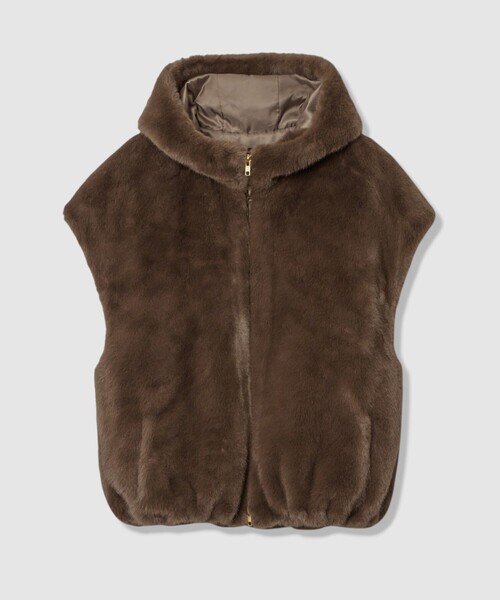 フェイクミンクファーフーディーブルゾン（ブルゾン）｜allureville