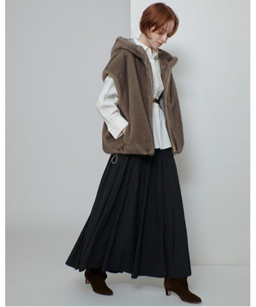 フェイクミンクファーフーディーブルゾン（ブルゾン）｜allureville