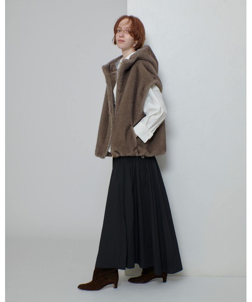 フェイクミンクファーフーディーブルゾン（ブルゾン）｜allureville