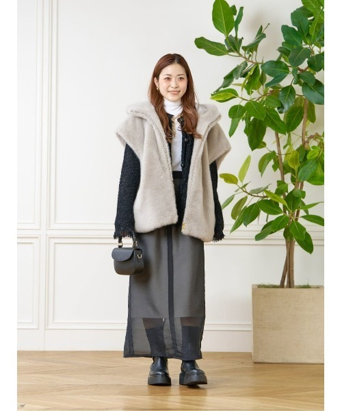 フェイクミンクファーフーディーブルゾン（ブルゾン）｜allureville