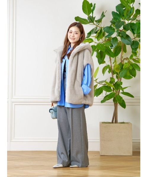 ❣️新品タグ付き❣️フェイクミンクファー フーデッドブルゾン フェイクミンクファーフーディーブルゾン|allureville OFFICIAL SITE