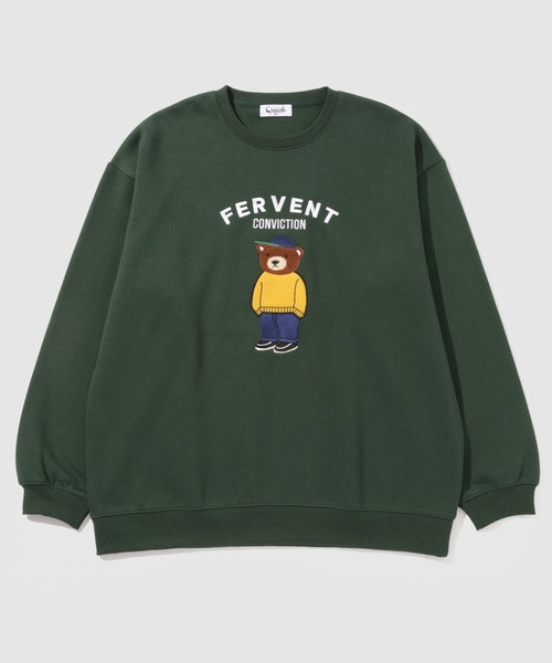 Quash（クアッシュ）の「ベアー サガラ刺繍トレーナー（スウェット・メンズ・ネイビー/アッシュ/ブラック/グリーン・L/M/XL）」の15枚目の写真