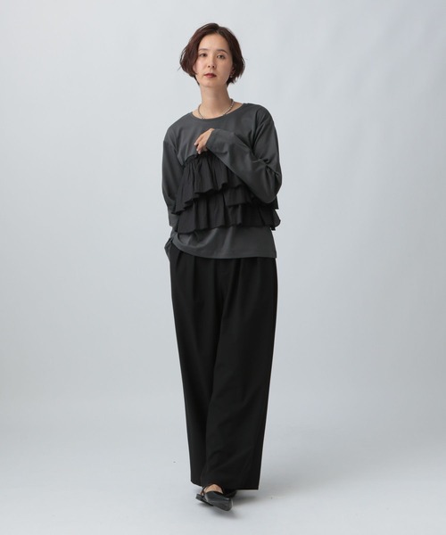 LEPSIM(レプシィム)の「アソートドッキング長袖プルオーバー2 2572911(Tシャツ/カットソー・レディース・ブラウン/カーキ/ブラック/ホワイト×ブラック・FREE)」の8枚目の写真