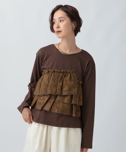 LEPSIM(レプシィム)の「アソートドッキング長袖プルオーバー2 2572911(Tシャツ/カットソー・レディース・ブラウン/カーキ/ブラック/ホワイト×ブラック・FREE)」の19枚目の写真