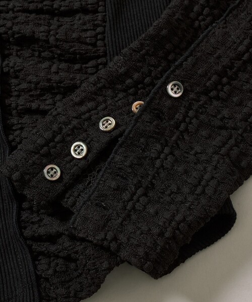 PUBLIC TOKYO（パブリックトウキョウ）の「シュリンクレースVネックTOP（Tシャツ/カットソー・レディース・ホワイト/ブラック・FREE）」の9枚目の写真