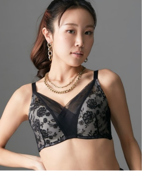 Nissen glamor(ニッセングラマー)の「【大きい胸】胸を小さく見せる フルカップ ブラジャー カシュクールタイプ(G70~H80)(ブラジャー・レディース・ブラック・G70/G80/H70/H75/H80)」の1枚目の写真
