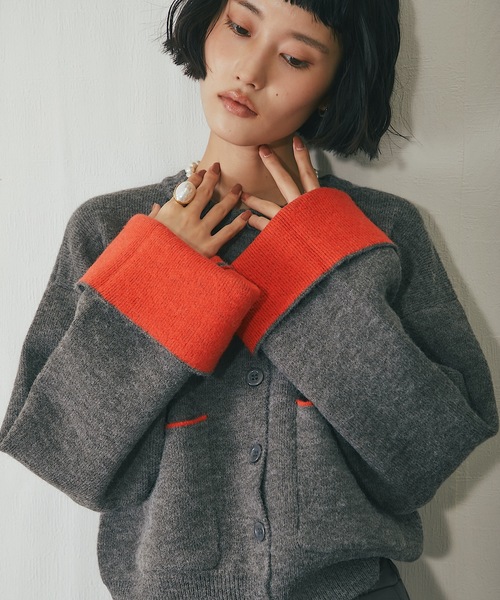 バイカラーニットカーディガン（カーディガン/ボレロ）｜ANOTHER S