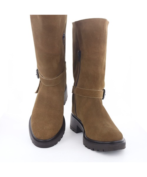 あしながおじさん（アシナガオジサン）の「ベルテッドカバーブーツ　3220051（ブーツ・レディース・ブラック/ブラウン・22.5cm/23cm/23.5cm/24cm/24.5cm）」の10枚目の写真