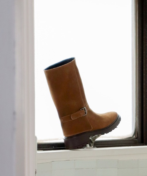 あしながおじさん（アシナガオジサン）の「ベルテッドカバーブーツ　3220051（ブーツ・レディース・ブラック/ブラウン・22.5cm/23cm/23.5cm/24cm/24.5cm）」の7枚目の写真