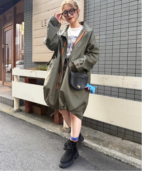 DOUBLE NAME（ダブルネーム）の「M-65 フィッシュテールライナー付きミリタリーコート（その他アウター・レディース・カーキ/ブラック・FREE）」の6枚目の写真