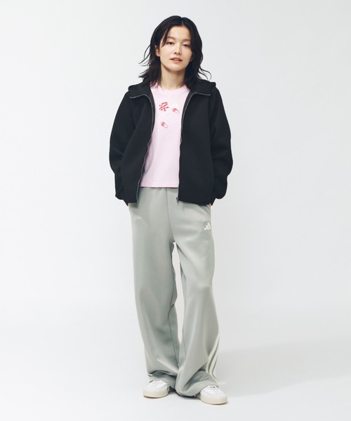 adidas（アディダス）の「アディダス adidas スタジアム スリーストライプス トラックパンツ（その他パンツ・レディース・ブラック/グレー・S/M/L/XL）」の6枚目の写真