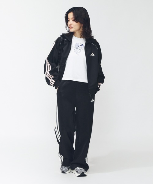 adidas（アディダス）の「アディダス adidas スタジアム スリーストライプス トラックパンツ（その他パンツ・レディース・ブラック/グレー・S/M/L/XL）」の12枚目の写真