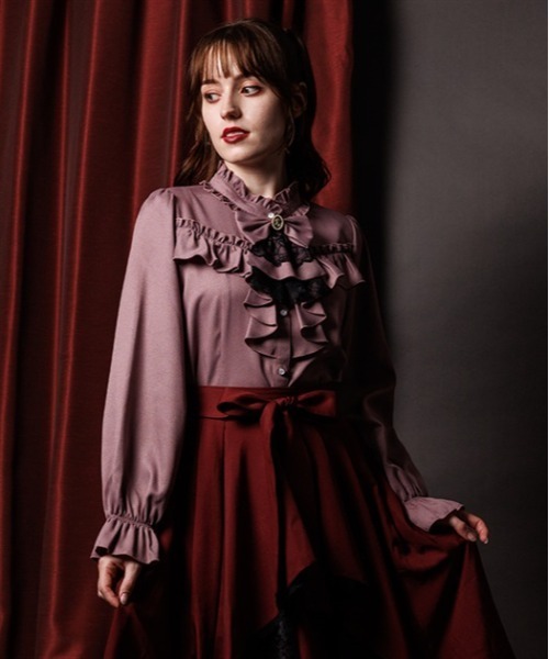 リボン×ジャボブローチ付ブラウス（シャツ/ブラウス）｜axes femme