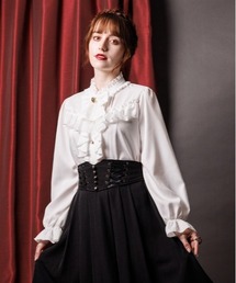 axes femme | リボン×ジャボブローチ付ブラウス(シャツ/ブラウス)