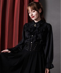 axes femme | リボン×ジャボブローチ付ブラウス(シャツ/ブラウス)