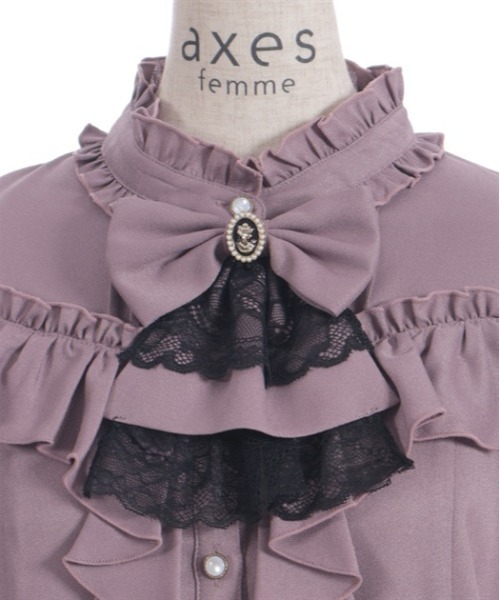 Lacy fairytale ブラウス　ジャボリボンブローチ付き リボン×ジャボブローチブラウス | 大人衣料 | axes femme 公式
