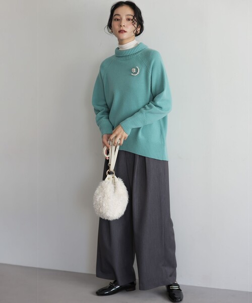 組曲(クミキョク)の「ラメストライプ ワイドパンツ(その他パンツ・レディース・ブラック系1/グレー系1・7/6/5)」の3枚目の写真