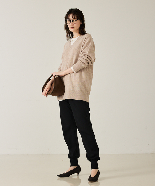 qualite（カリテ）の「裏毛ポンチジョグパンツ/秋服/冬服/スウェットパンツ/ジョガーパンツ（スウェットパンツ・レディース・ブラック/グレー・36/38）」の4枚目の写真