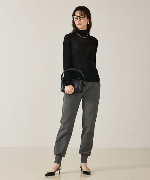 qualite（カリテ）の「裏毛ポンチジョグパンツ/秋服/冬服/スウェットパンツ/ジョガーパンツ（スウェットパンツ・レディース・ブラック/グレー・36/38）」の7枚目の写真