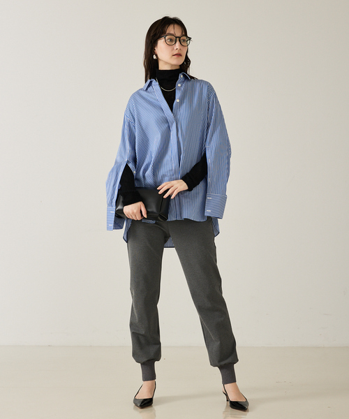 qualite（カリテ）の「裏毛ポンチジョグパンツ/秋服/冬服/スウェットパンツ/ジョガーパンツ（スウェットパンツ・レディース・ブラック/グレー・36/38）」の8枚目の写真
