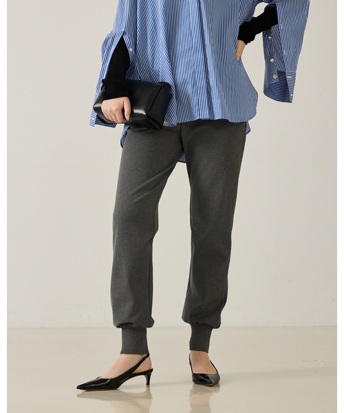 qualite（カリテ）の「裏毛ポンチジョグパンツ/秋服/冬服/スウェットパンツ/ジョガーパンツ（スウェットパンツ・レディース・ブラック/グレー・36/38）」の9枚目の写真