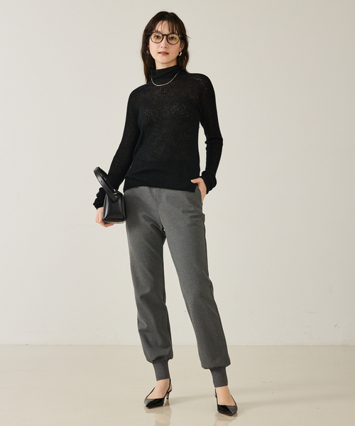 qualite（カリテ）の「裏毛ポンチジョグパンツ/秋服/冬服/スウェットパンツ/ジョガーパンツ（スウェットパンツ・レディース・ブラック/グレー・36/38）」の16枚目の写真