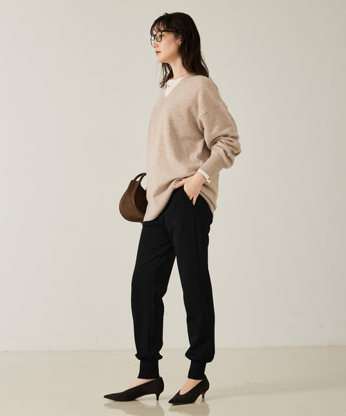 qualite（カリテ）の「裏毛ポンチジョグパンツ/秋服/冬服/スウェットパンツ/ジョガーパンツ（スウェットパンツ・レディース・ブラック/グレー・36/38）」の18枚目の写真