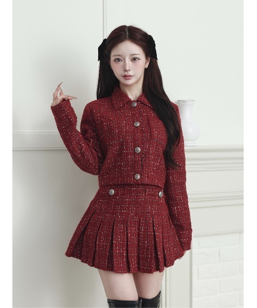 ダーリッチ　ツイードチェックショートジャケット ツイードチェックショートジャケット（その他アウター）｜Darich