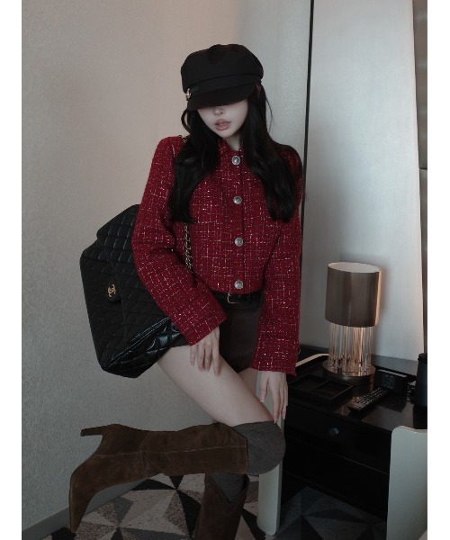 ツイードチェックショートジャケット（その他アウター）｜Darich