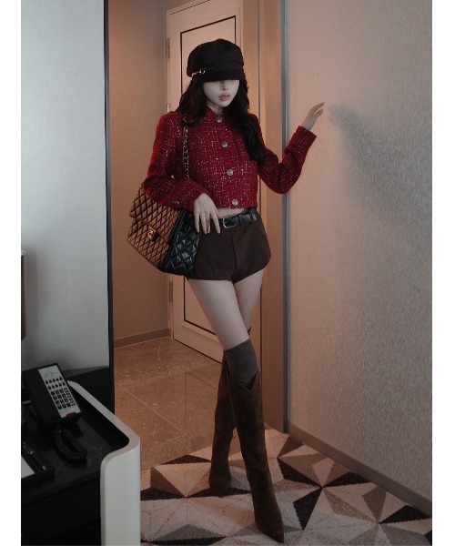 ツイードチェックショートジャケット（その他アウター）｜Darich