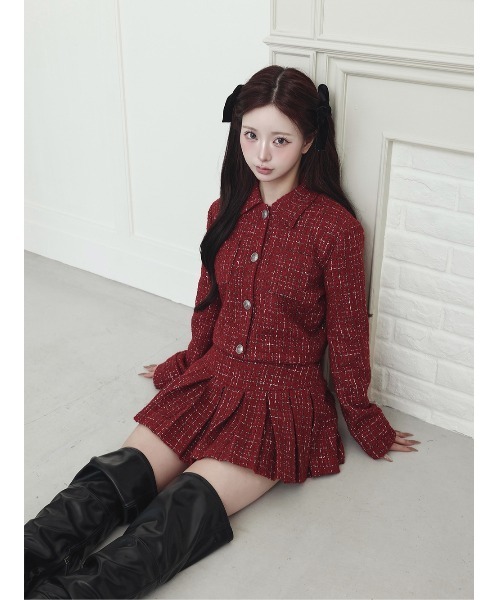 ダーリッチ　ツイードチェックショートジャケット ツイードチェックショートジャケット（その他アウター）｜Darich