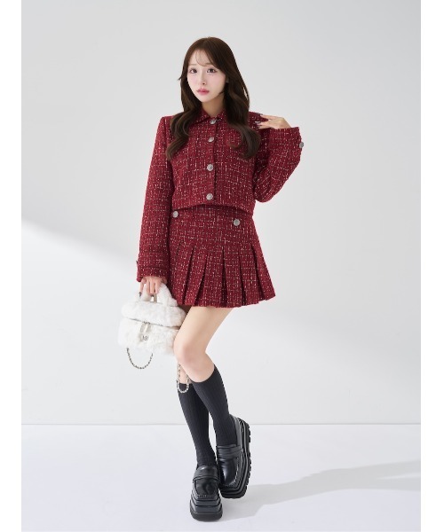 ダーリッチ　ツイードチェックショートジャケット ツイードチェックショートジャケット（その他アウター）｜Darich