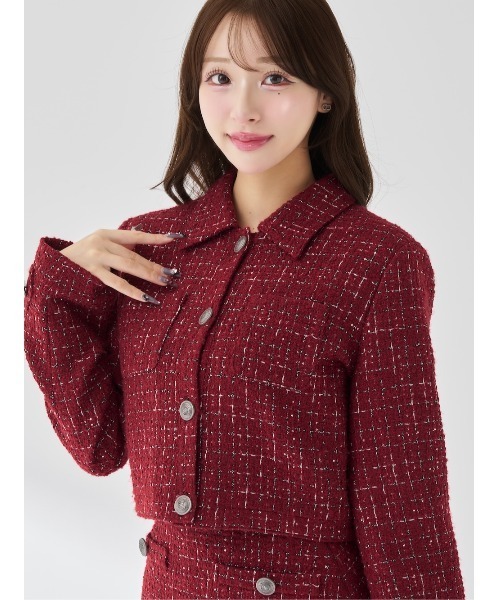 ツイードチェックショートジャケット（その他アウター）｜Darich