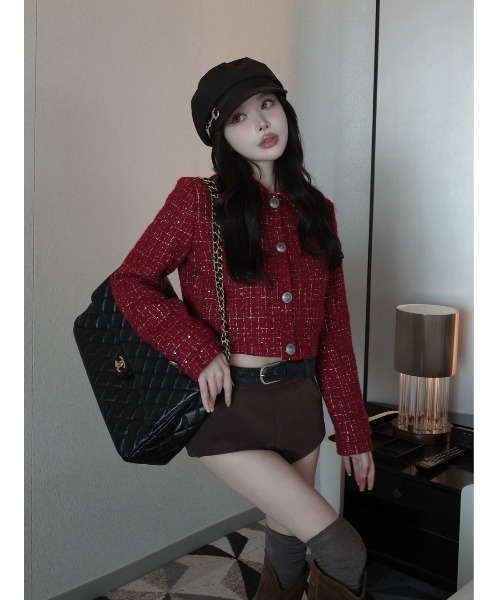 ツイードチェックショートジャケット（その他アウター）｜Darich