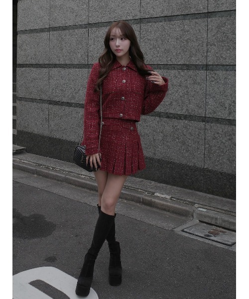 ツイードチェックショートジャケット（その他アウター）｜Darich