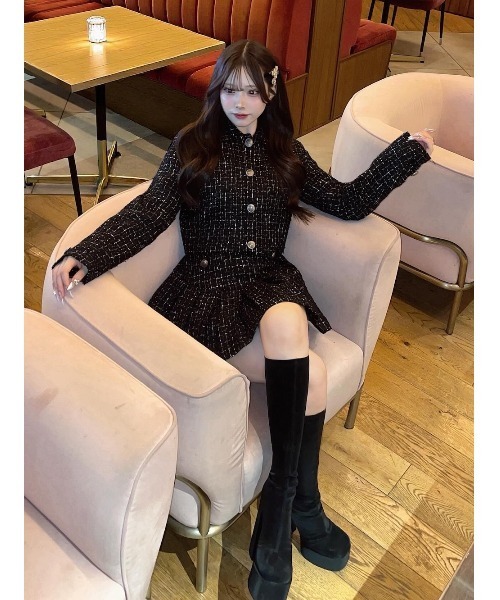 ツイードチェックショートジャケット（その他アウター）｜Darich