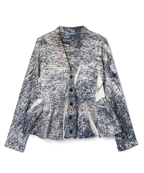 NON TOKYO(ノントーキョー)の「DIRECT PRINT RIB GATHER CARDIGAN(カーディガン/ボレロ・レディース・カラフル/ピンク/その他・FREE)」の4枚目の写真