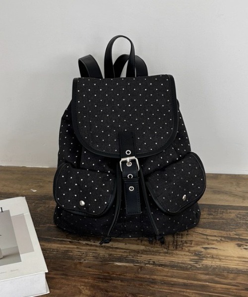.KOM(ドットコム)の「A'GEM/9 × .kom 『.KOM/ドットケーオーエム』Star Dot Canvas Backpack/星柄ドット キャンバスリュック(バックパック/リュック・レディース・ネイビー/ブラック・FREE)」の22枚目の写真