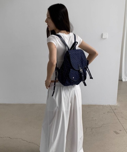 .KOM(ドットコム)の「A'GEM/9 × .kom 『.KOM/ドットケーオーエム』Star Dot Canvas Backpack/星柄ドット キャンバスリュック(バックパック/リュック・レディース・ネイビー/ブラック・FREE)」の19枚目の写真