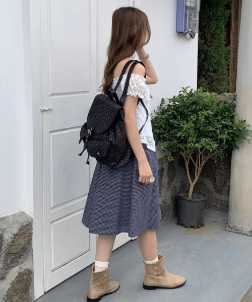 .KOM(ドットコム)の「A'GEM/9 × .kom 『.KOM/ドットケーオーエム』Star Dot Canvas Backpack/星柄ドット キャンバスリュック(バックパック/リュック・レディース・ネイビー/ブラック・FREE)」の10枚目の写真