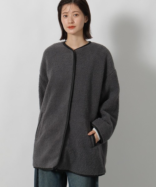 LAKOLE（ラコレ）の「パイピングボアブルゾン / 496632（ブルゾン・レディース・チャコールグレー/モカ/アイボリー・FREE）」の19枚目の写真