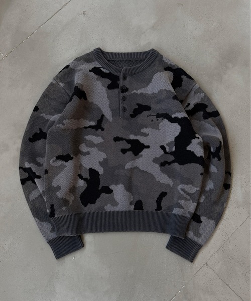kutir(クティール)の「HENLEY NECK LINENLIKE CROPPED KNIT/ヘンリーネックリネンライククロップドニット(ニット/セーター・メンズ・ブラック/ブラウン/レッド/ネイビー/アイボリー/ボルドー/ブラウン系/ブラック系/カーキ/ブラック系1・MEDIUM/LARGE)」の5枚目の写真