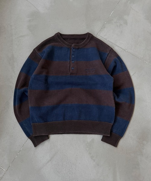 kutir(�N�e�B�[��)��HENLEY NECK LINENLIKE CROPPED KNIT�^�w�����[�l�b�N���l�����C�N�N���b�v�h�j�b�g(�j�b�g/�Z�[�^�[)