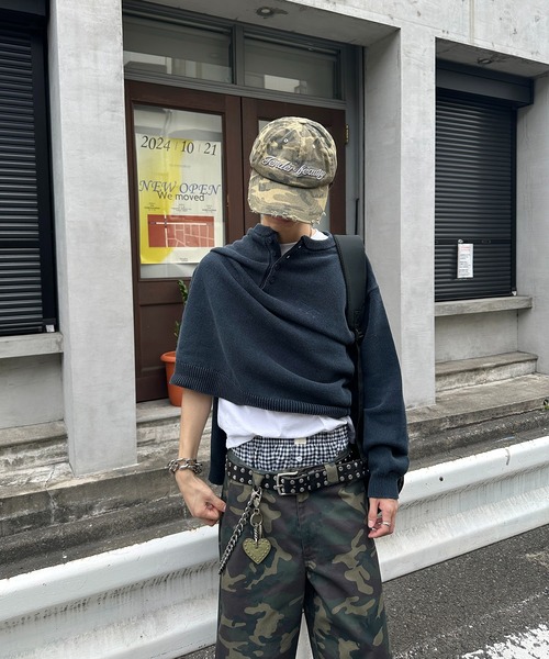 kutir(クティール)の「HENLEY NECK LINENLIKE CROPPED KNIT/ヘンリーネックリネンライククロップドニット(ニット/セーター・メンズ・ブラック/ブラウン/レッド/ネイビー/アイボリー/ボルドー・MEDIUM/LARGE)」の15枚目の写真