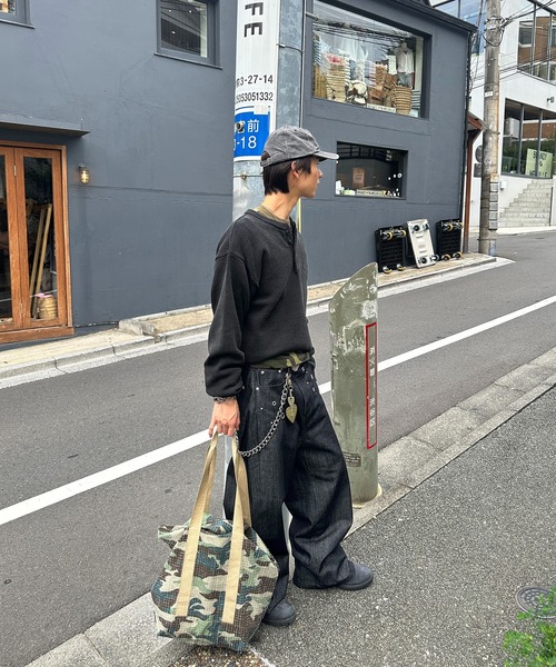 kutir(クティール)の「HENLEY NECK LINENLIKE CROPPED KNIT/ヘンリーネックリネンライククロップドニット(ニット/セーター・メンズ・ブラック/ブラウン/レッド/ネイビー/アイボリー/ボルドー・MEDIUM/LARGE)」の13枚目の写真