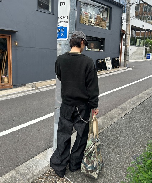 kutir(クティール)の「HENLEY NECK LINENLIKE CROPPED KNIT/ヘンリーネックリネンライククロップドニット(ニット/セーター・メンズ・ブラック/ブラウン/レッド/ネイビー/アイボリー/ボルドー・MEDIUM/LARGE)」の14枚目の写真