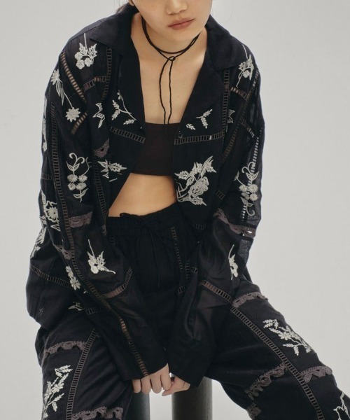 TODAYFUL/トゥデイフル】Embroidery Patchwork Shirts/エンブロイ