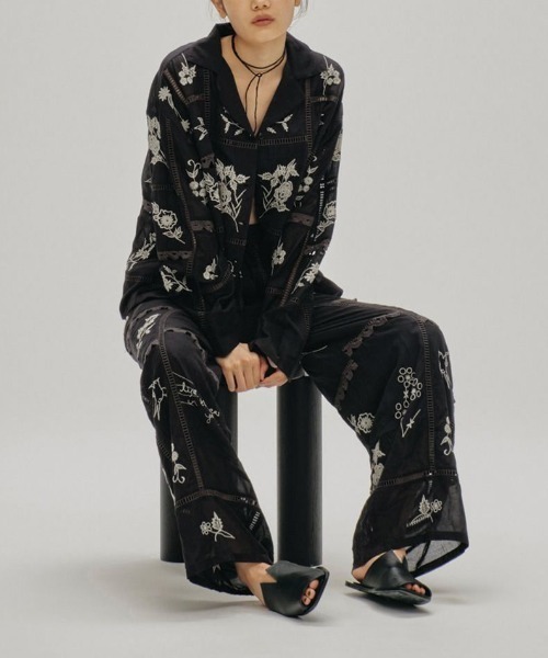 TODAYFUL/トゥデイフル】Embroidery Patchwork Shirts/エンブロイ