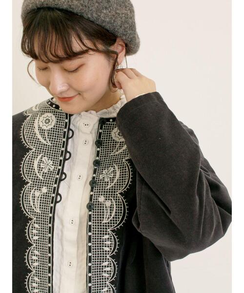 マカベアリス×Samansa Mos2】刺繍ジャケット（ノーカラー