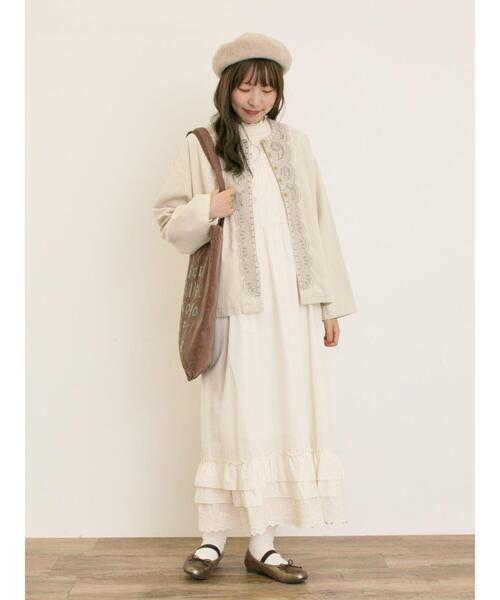 マカベアリス×Samansa Mos2】刺繍ジャケット（ノーカラージャケット